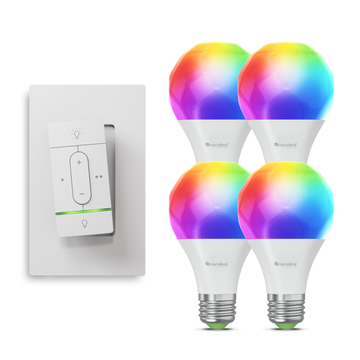 Nanoleaf Sense+ Wireless Switch with A19 Bulbs (4pk) Bundle