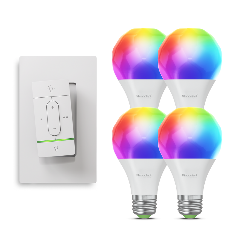 Nanoleaf Sense+ Wireless Switch with A19 Bulbs (4pk) Bundle