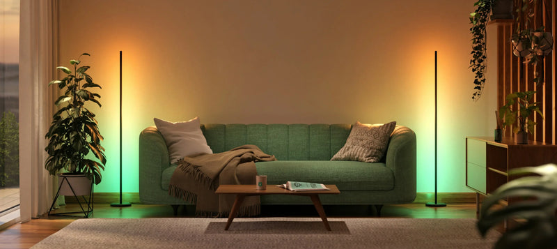 floor lamps in a living rooms ambient setting