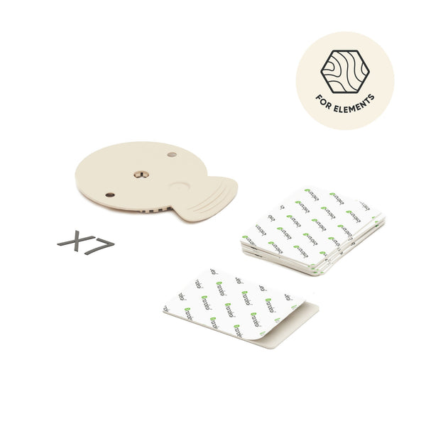 Elements Standard Mounting Plates + Tape (1 Pack, 9 pieces, White)