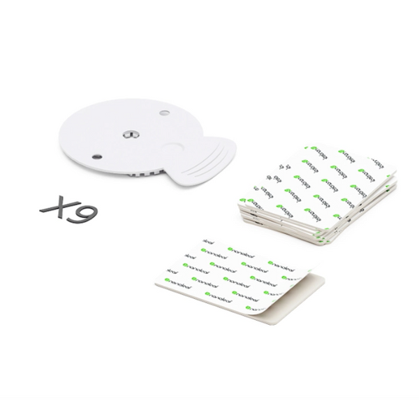 Shapes Standard  Mounting Plates + Tape (1 Pack, 9 pieces, White)