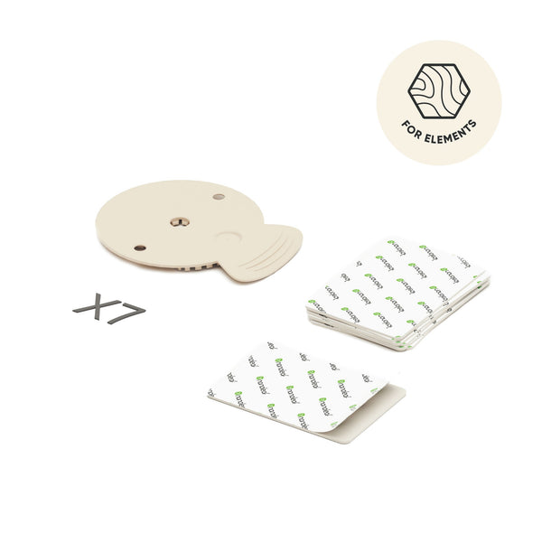 Elements Standard Mounting Plates + Tape (1 Pack, 9 pieces, White)