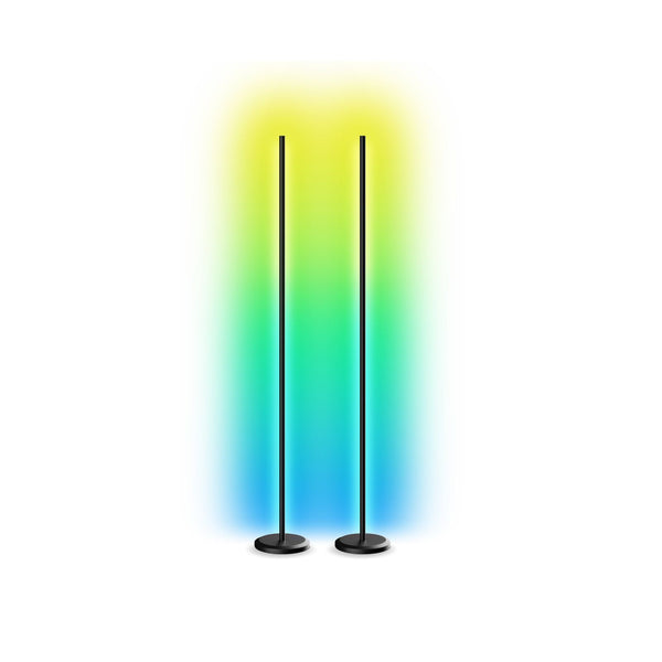 Matter Smart Multicolor Floor Lamp (Black, 2-Pack)