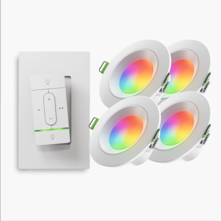 Nanoleaf Sense+ Wireless Switch + Downlights (4pk) Bundle